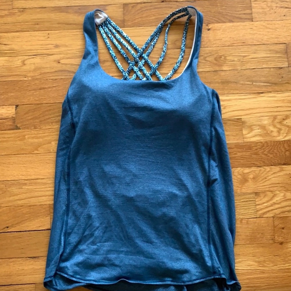 Blue Lululemon tank top